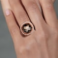 thumbnail image 4 of Gem Stone King 18K Rose Gold Plated Silver Ring Smoky Quartz Moissanite (6.98 Cttw), 4 of 4