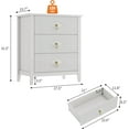 thumbnail image 3 of Garvee Fluted Dresser for Bedroom 27.5" Wide, 3-Drawer Wood Dresser Nightstand for Bedroom, Modern Chest of Drawers, Storage Organizer Cabinet for Living Room, Hallway, Entryway, White, 3 of 9