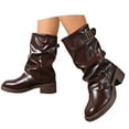 thumbnail image 3 of Western Cowboy Mid Calf Boots with Round Toe and Heel Featuring Buckle Detail for Everyday Wear Comfortable Pull On Design, 3 of 7