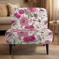 thumbnail image 2 of HELLHERO Dustproof Stain Protection Armless Accent Chair Protector for Armless Chair, Accent Chair Cover Watercolour Retro Floral Style, 2 of 8