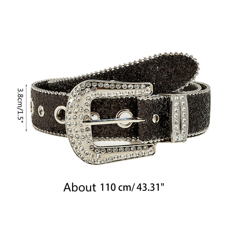 Wvapzxx Western Rhinestone Studded Belts Women Leather Belt With Diamonds  Crystal Belt at  Women’s Clothing store
