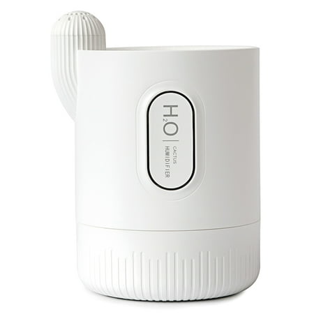 

330Ml Cactus Air Ultrasonic Humidifiers with Light for Car(White)