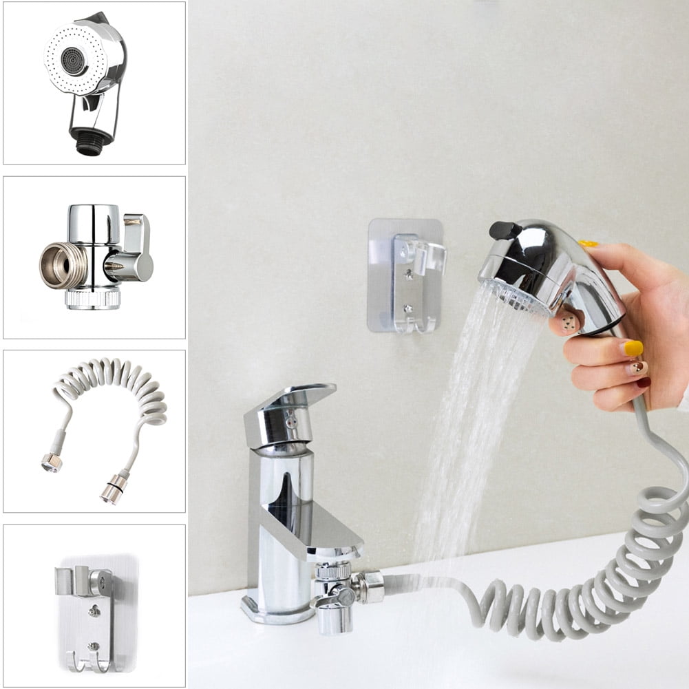 Bathroom Kitchen Hose Bath Tub Shower Hand Held Spray Mixer Spout Faucet Tap Set 