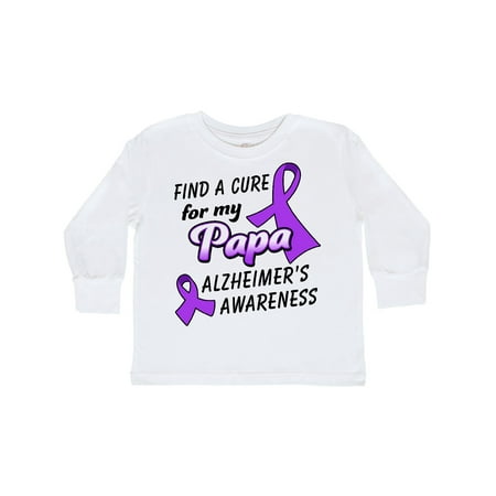 

Inktastic Alzheimer s Awareness Find a Cure for my Papa Gift Toddler Boy or Toddler Girl Long Sleeve T-Shirt