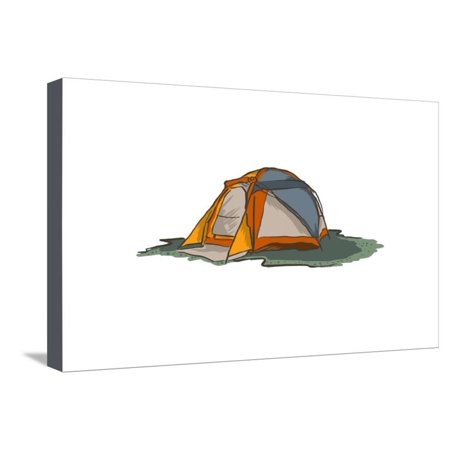 Tent - Icon Stretched Canvas Print Wall Art By Lantern