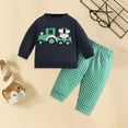 thumbnail image 2 of UAYOTSE Toddler Baby Boy Fall Winter Outfits Letter Pullover Sweatshirt Long Sleeve T-Shirt Top Pants Clothes Set(18-24 Months,B168-Dark Blue), 2 of 8