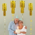 thumbnail image 4 of Cheerland 50th Birthday Hanging Chandelier Gold 2 Tier Tinsel Fringed Star Garland, 4Pcs, 4 of 6