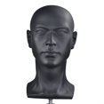 thumbnail image 1 of MIAOMANZI Cabeza de maniquí de PVC, maniquí masculino negro, soporte para maniquí, modelo de exhibición, sombrero, bufanda, pelucas, gafas de pelo, sombrero, herramienta de peinado de belleza (negro m, 1 of 5