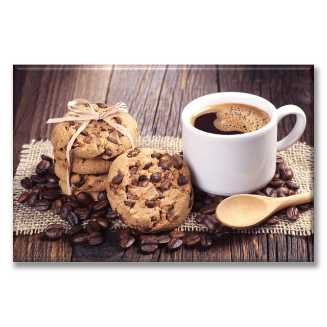 Cuadro Canva Pixtreats Listo para Colgar Tipo Galería Galletas de Chispas y Cafe 50X75 cm