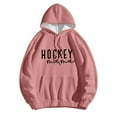 thumbnail image 3 of Hockey Mama Hoodies for Women 2025 Long Sleeve Soft Graphic Hooded Sweatshirt with Pockets Pullover Tops, 3 of 4