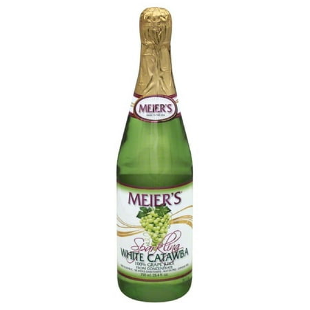 Meiers White Catawba Sparkling Grape 100% Juice, 25.4 Fo (Pack of