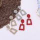 thumbnail image 3 of Pendientes geométricos esmerilados Pendientes de metal trapezoidales con personalidad Plata------Código de producto 74967, 3 of 3