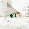 thumbnail image 4 of Rosec Jewels Pear Shape Created Emerald Solitaire Stud Earrings (5X7 mm, 1.4 CT), 10K Yellow Gold, 4 of 8