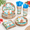 Blue, Earthy Tones, variant on 120birthday For Summer Hawaiian Party Decorations Tropical Luau Tableware Set Plates Napkcups 20 Guests