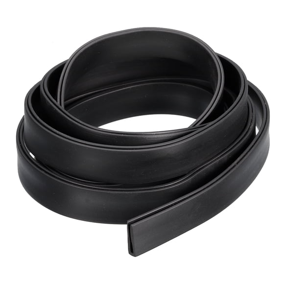 Uxcell 5/32"x 43/64"x 4.9ft Rubber U Channel Edge Trim Flat Fits 0.5-1mm Edge, Black