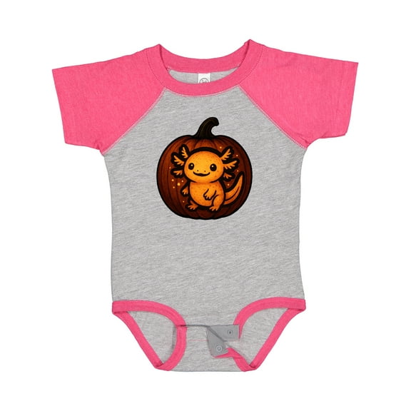 Inktastic Halloween Axolotl Pumpkin Boys or Girls Baby Bodysuit
