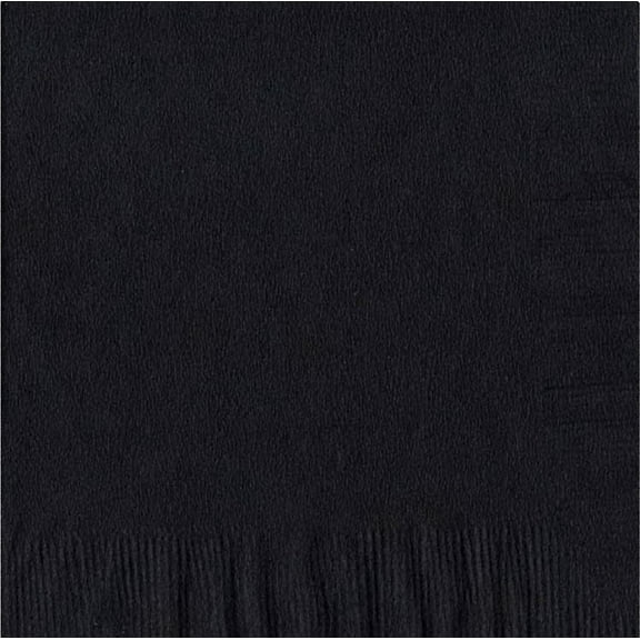 600 - (12 Pks of 50) 2 Ply Plain Solid Colors Luncheon Dinner Napkins Paper - Black