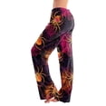 thumbnail image 2 of Halloween Costumes Pajama Pants Women Elastic Waist Halloween Cute Ghost Printed Loose Cotton Plus Size Sleep Pants Hot Pink S, 2 of 6