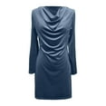 thumbnail image 4 of CAIXIA Women's Velvet Dresses Cowl Neck Long Sleeve Party Cocktail Holiday Mini Dresses 2026,Silver, 4 of 5
