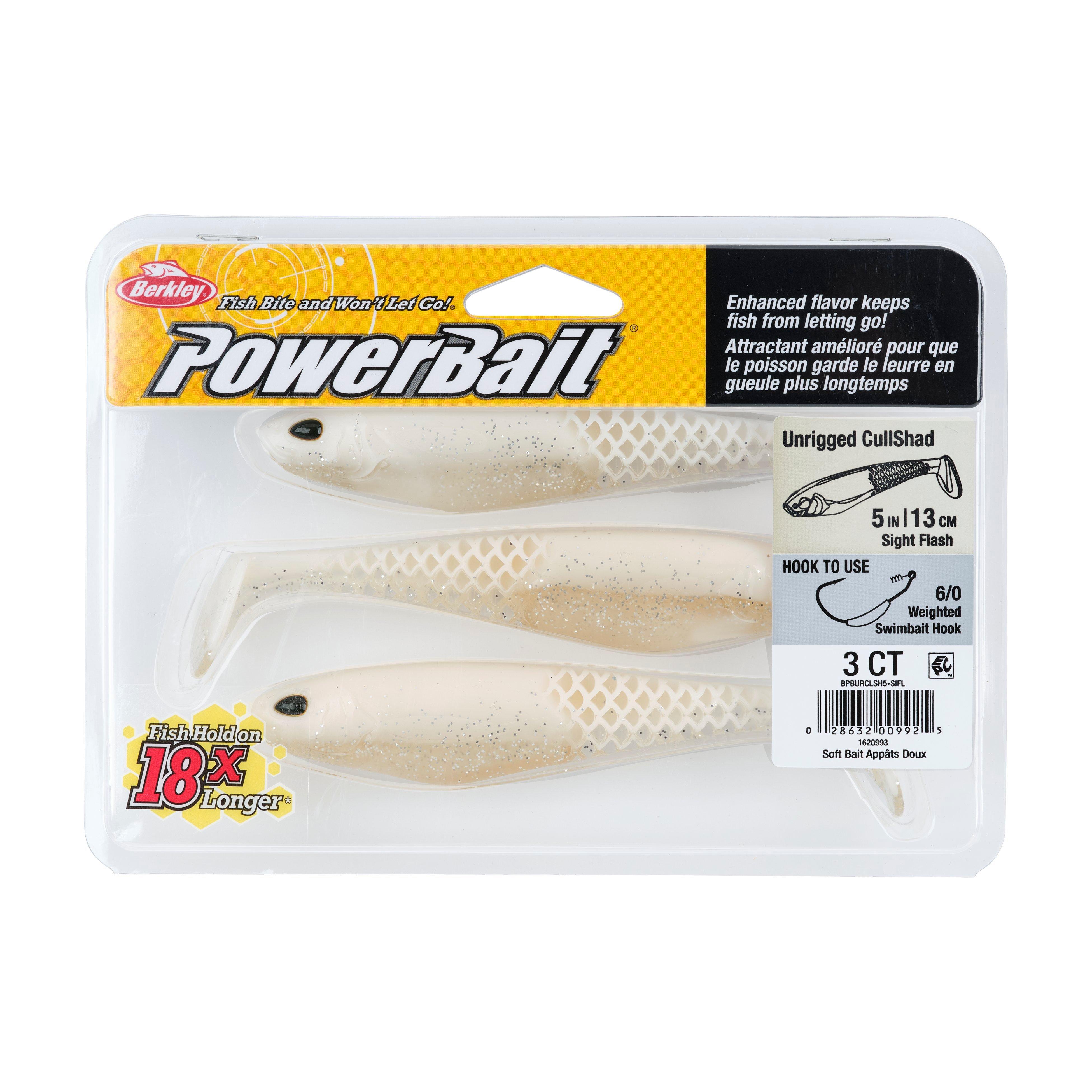Berkley PowerBait® Unrigged CullShad, 5 in, Sight Flash