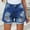 Z2 # Dark Blue, variant on Olyvenn Women's Stretchy Pockets Jean Shorts Denim Printing Short Ripped Stretch Slim Junior Shorts Pocket Denim Shorts Summer Mid Waist Trendy Shorts for Women 2023 Light Blue 4