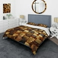 thumbnail image 1 of Designart "Abstract Cubes in Black and Gold II" Abstract Geometric Bedding Covert Set - Abstract Gold Modern Bed Set With 2 Shams, 1 of 6