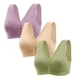 thumbnail image 1 of WTXUE Soutiens-Gorge pour Femmes Lot de 3, Col en V Profond Soutiens-Gorge pour Femmes Bretelles Réglables Couverture Complète Soutiens-Gorge Confortables Sans Armature Sans Fil (Vert, TTG), 1 of 8