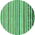 thumbnail image 1 of Ahgly Company Machine Washable Indoor Round Abstract Turquoise Blue Modern Area Rugs, 7' Round, 1 of 4