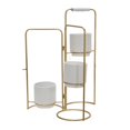 thumbnail image 1 of Sagebrook Home Metal 22" 3-Tier Foldable Planters, White/Gold, 1 of 1