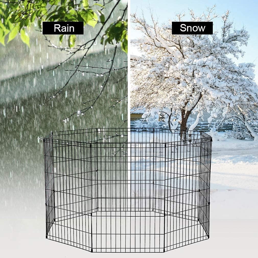 YRLLENSDAN 36in Foldable Dog Playpen Indoor/Outdoor, Pet Fence Indoor Pet Playpen Portable Dog Pen Dog Enclosure Dog Pen for Medium Dogs, Black