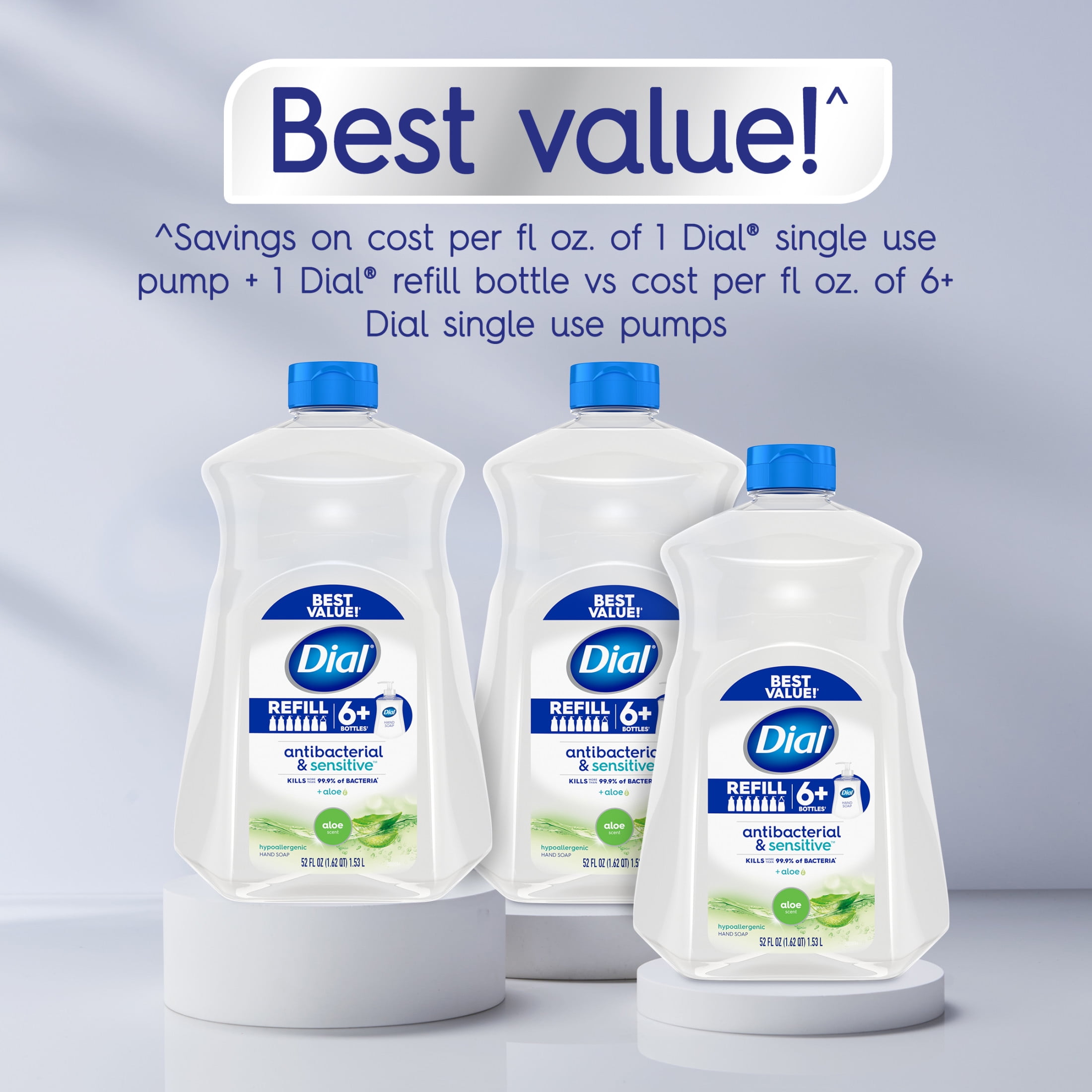 Dial Antibacterial Liquid Hand Soap Refill Aloe Scent 52 Ounce Walmart