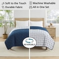 thumbnail image 2 of Mainstays Quilts Blue Plaid Microfiber Quilted, Full/Queen-Reversible, 2 of 7