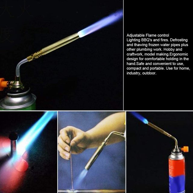 Cabezal de pistola rociadora para cocinar, lanzallamas, soplete de Gas butano, encendido Manual, soldadura para acampar, barbacoa LingWen 8390605796845