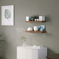 thumbnail image 3 of Ballucci 24" Floating Shelves, 2-Pack Wood Wall Shelf Set with Invisible Brackets, 8" Deep, Rustic Brown, 3 of 8