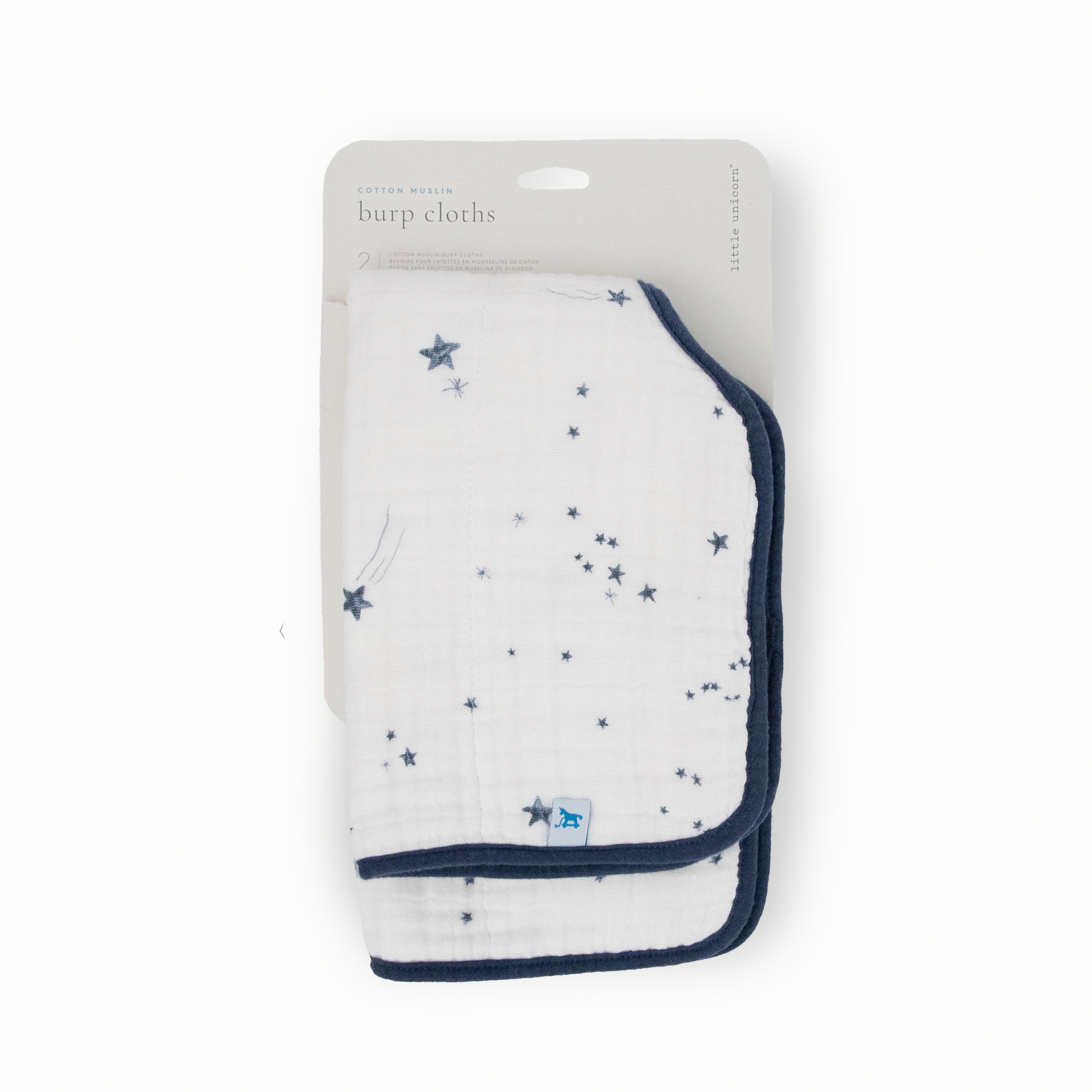 Little Unicorn Muslin Baby Burp Cloths 2 Pack - Shooting Stars