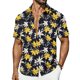 thumbnail image 2 of Ceisia Men's Tropical Floral Print Short Sleeve Button Down Hawaiian Shirt for Beach Vacation Yellow S Gifts, 2 of 7