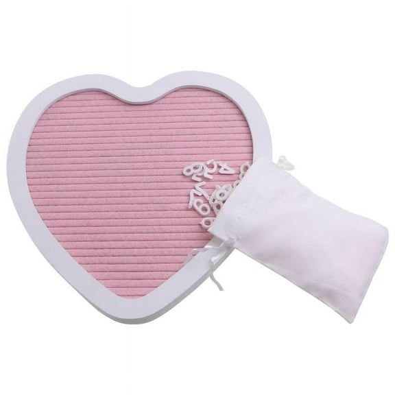 Rustic Wood Frame Heart Shaped Felt Letter Board with Changeable Letters