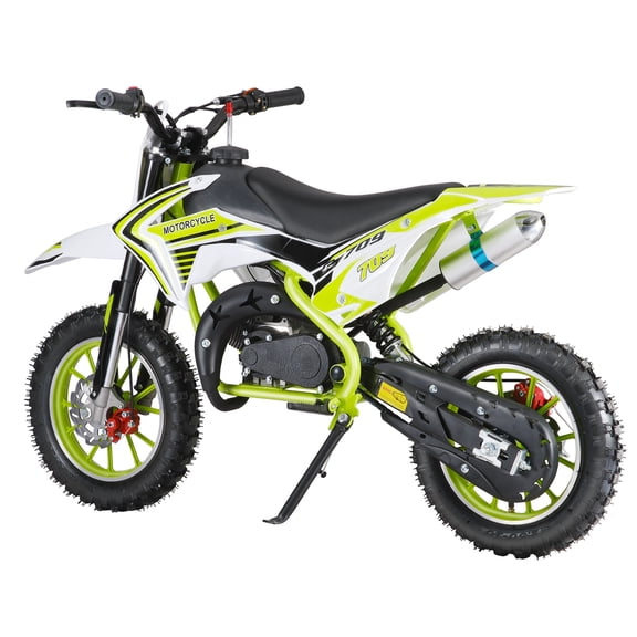 Dbuoem 49cc 2-Stroke Mini Motorcycle,Kids Dirt Bike,Gas Power Off Road Mini Motorcycle,Children Pocket Motorbike with Front Rear Disc Brakes (Green)