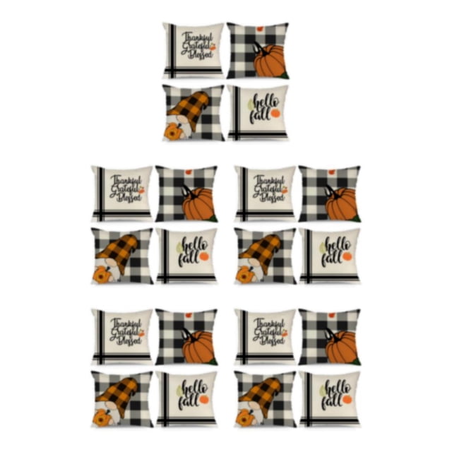 Billuyoard 4 piezas de decoración navideña con funda de cojín de fácil cuidado, funda de almohada decorativa de poliéster , Halloween-1 Type2 NO2