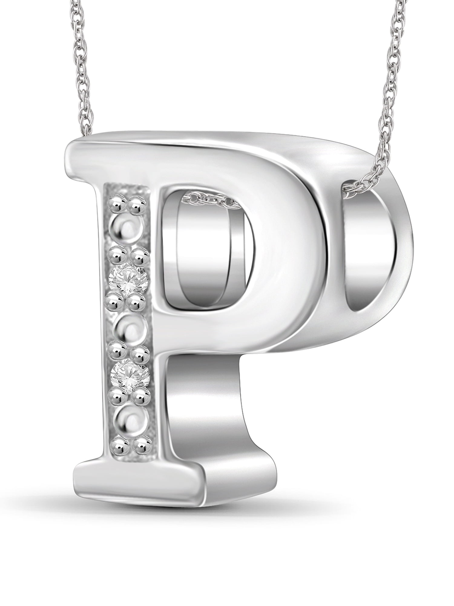 Yours Truly Diamond Accent Sterling Silver Initial Necklace