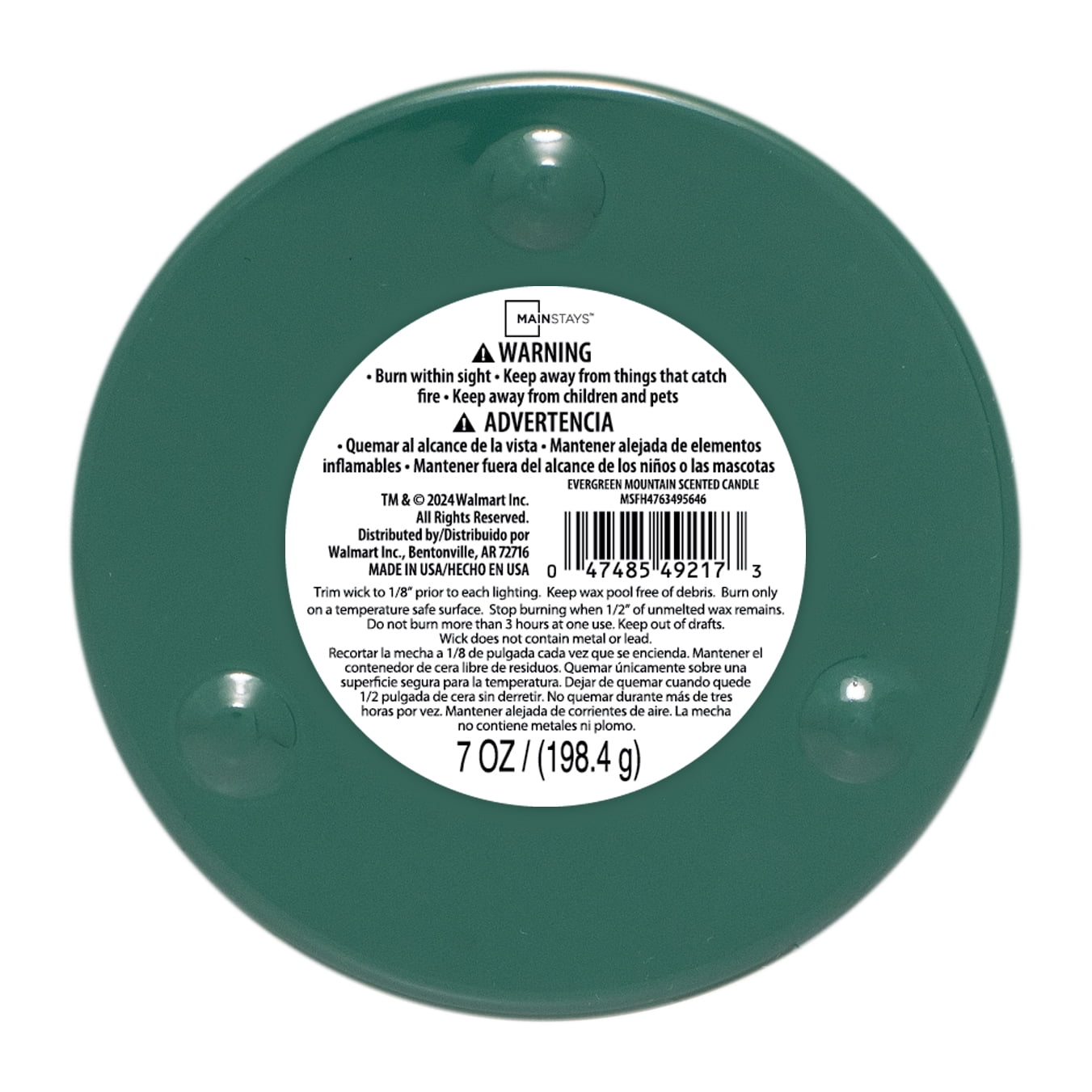 Mainstays Evergreen Mountain Scented Single Wick Candle, 7 oz