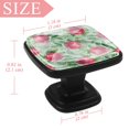 thumbnail image 4 of 4 Pcs Square Cabinet Handle Cupboard Knob Drawer Pulls Handle Pomegranate Green Drawer Knobs with Screws Furniture Decoration, 4 of 7