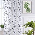thumbnail image 6 of Haperlare Semi Sheer Curtains 52"W x 72"L Leaf Embroidered Grommet Voile Drapes for Living Room Bedroom Window Treatments, Navy Blue, 2 Panels, 6 of 6
