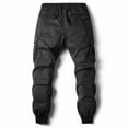 thumbnail image 6 of Men's Hiking Pants Drawstring Button Zipper Solid Color Tapered Pant Athletic Fitness Outdoor Trousers (XL, Black), 6 of 9