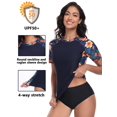 thumbnail image 4 of Charmo Color Blocked Swimsuit Tops for Womens Sun Protection UPF 50+ Rash Guard Quick Dry Running Swim Shirts, 4 of 8