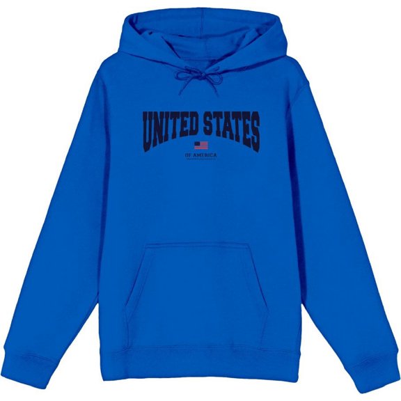 Americana United States of America Flag Adult Blue Long Sleeve Hoodie-Medium