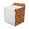 thumbnail image 2 of Horses Washer Cover, Colorful Cartoon Stallion Characters Abstract Farm Animals Mane Silhouettes Doodle, Easy to Use Bathroom Accent Fabric, 29" x 28" x 40", Multicolor, by Ambesonne, 2 of 3