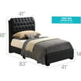 thumbnail image 3 of JERFIT Modern Twin Size Bed Frame, Upholstered Platform Bed with PU Leather Headboard, Black, 3 of 6