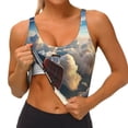 thumbnail image 3 of Daiia Sunset Airplane Travel View Printed Women's Sports Bra, Breathable Activewear Bra with U-Back Design and Removable Pads, Comfortable and Supportive for Yoga, Workout-Medium, 3 of 8