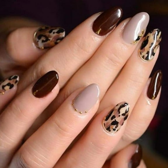 Burgundy Leopard Print Wear Nail Sticker